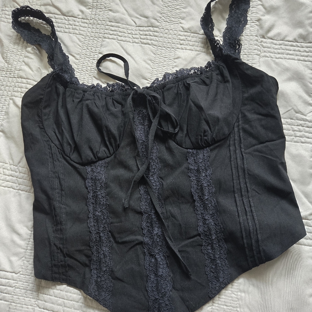 Black Lace Corset Top
